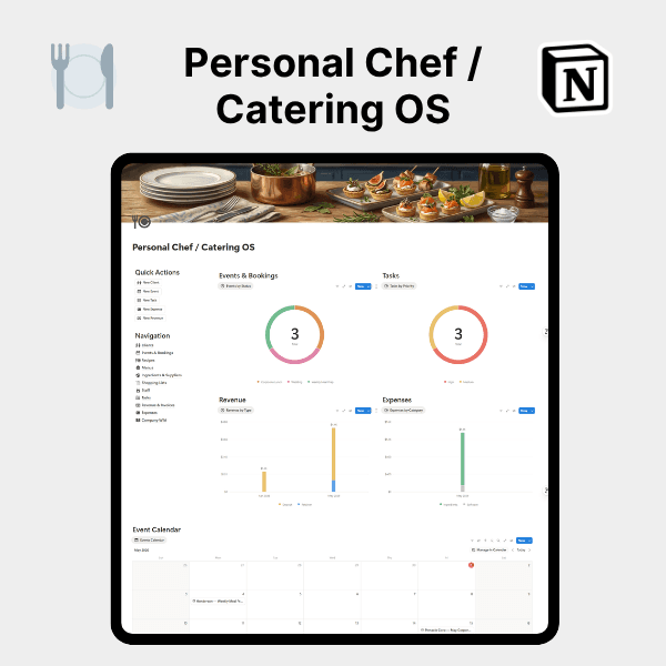 Product artwork for Personal Chef / Catering OS